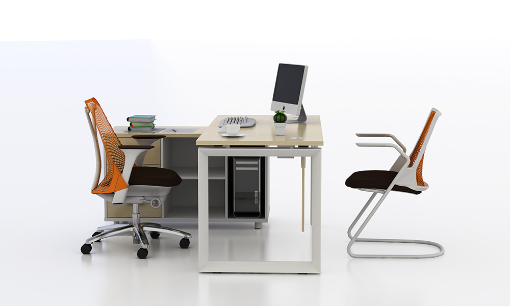 科恩主管桌直型帶小副柜2