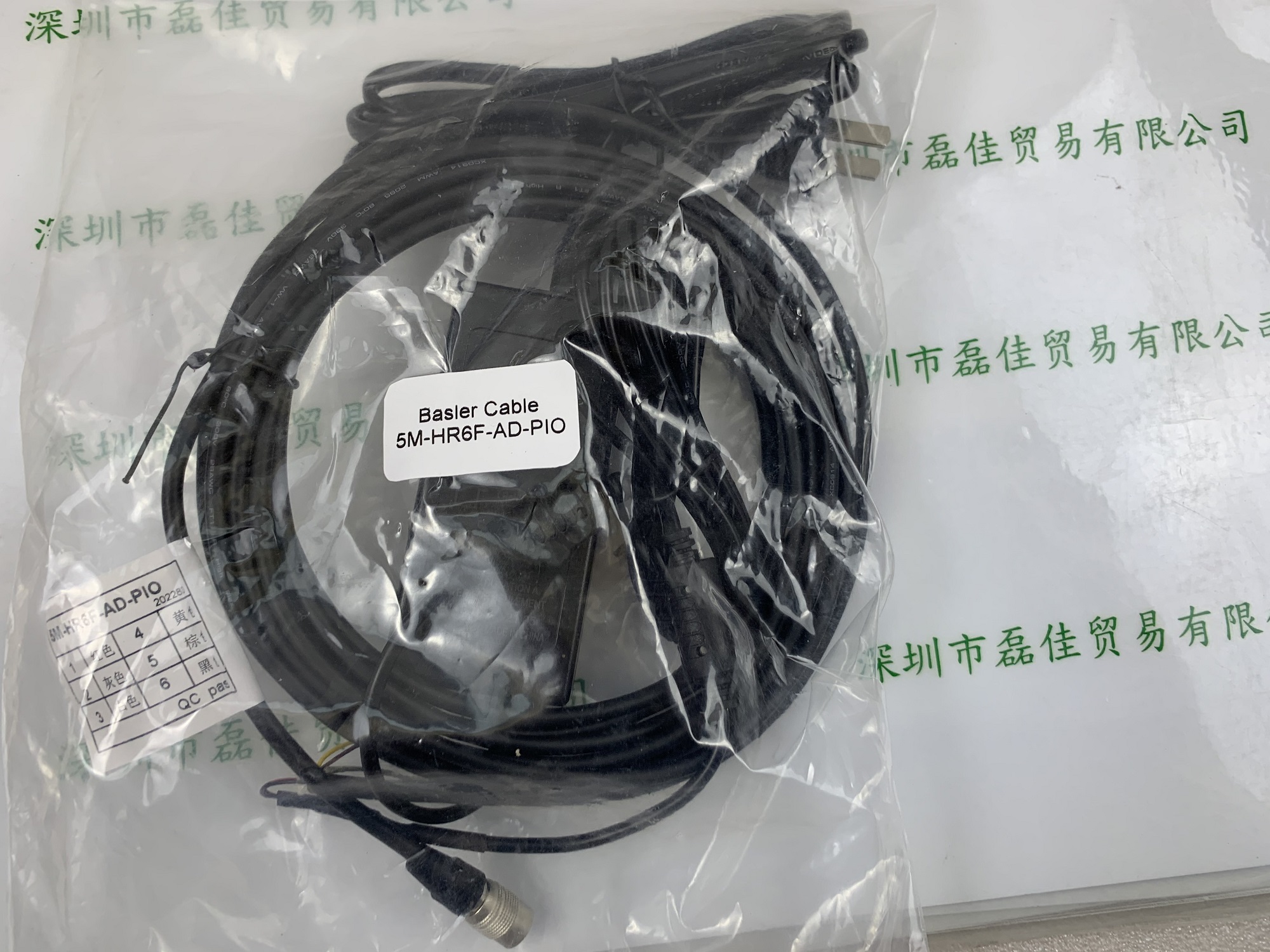 巴斯勒BASLER     5M-HR6F-AD-PIO  工业相机电源线触发线   6条