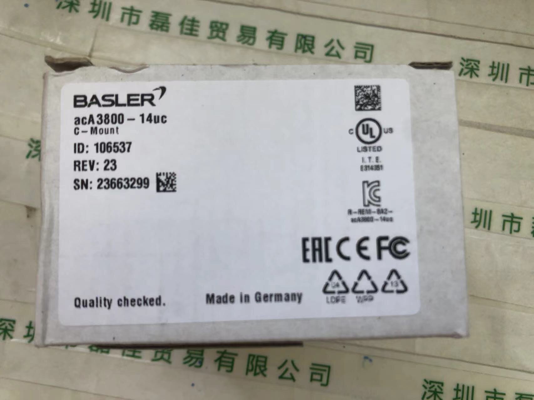 巴斯勒BASLER   ACA3800-14UC   工业相机