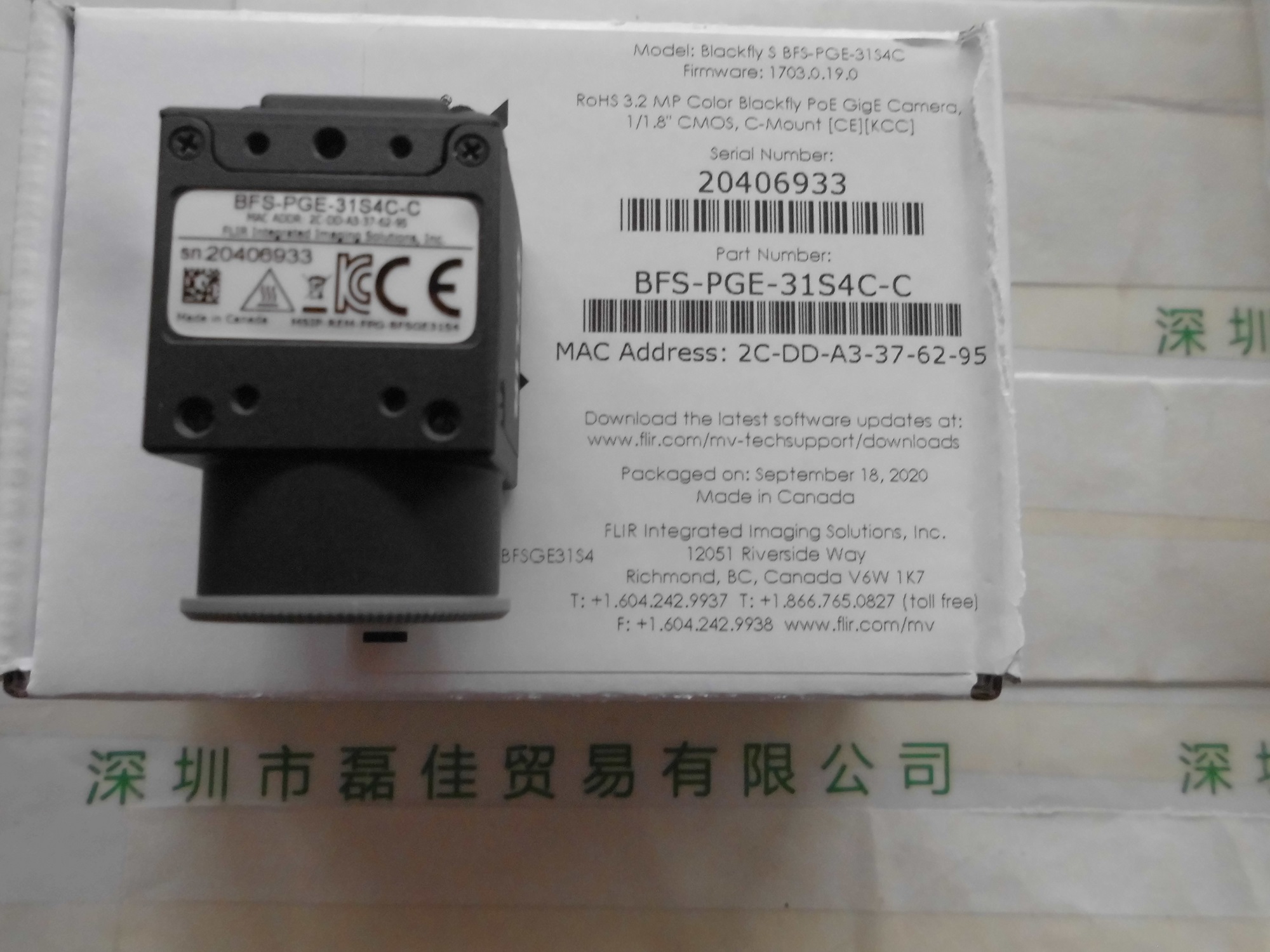 菲力尔FLIR 灰点  BFS-PGE-31S4C-c  相机