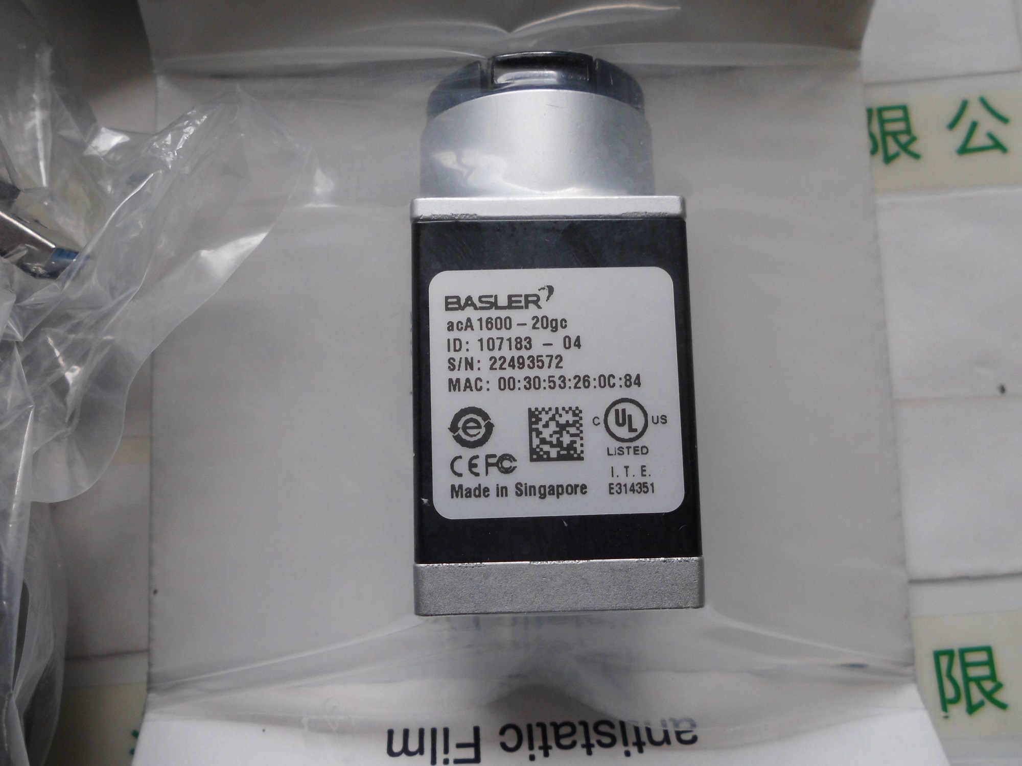 巴斯勒BASLER    acA1600-20gc