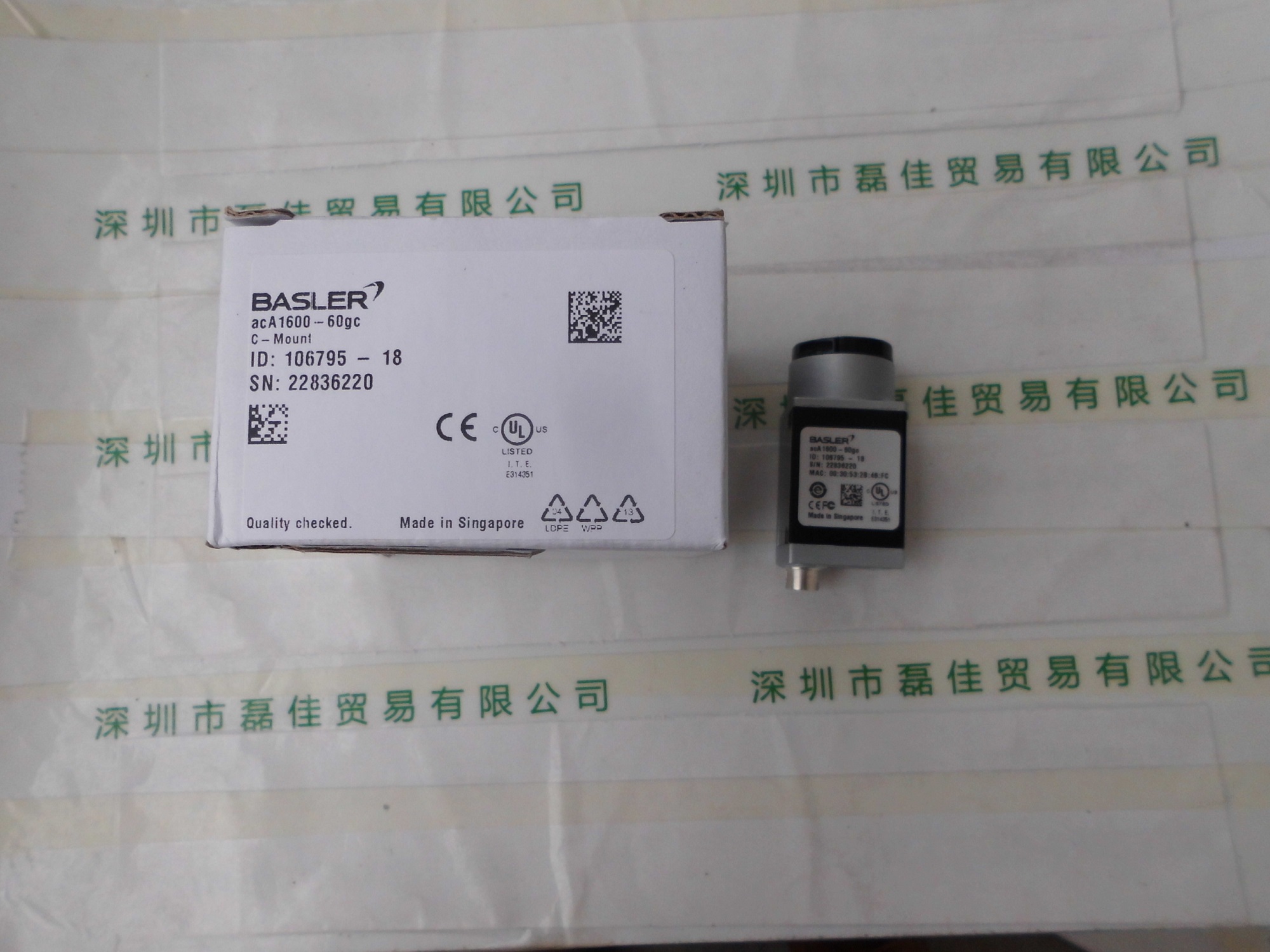 巴斯勒BASLER        ACA1600-60gc   工业相机