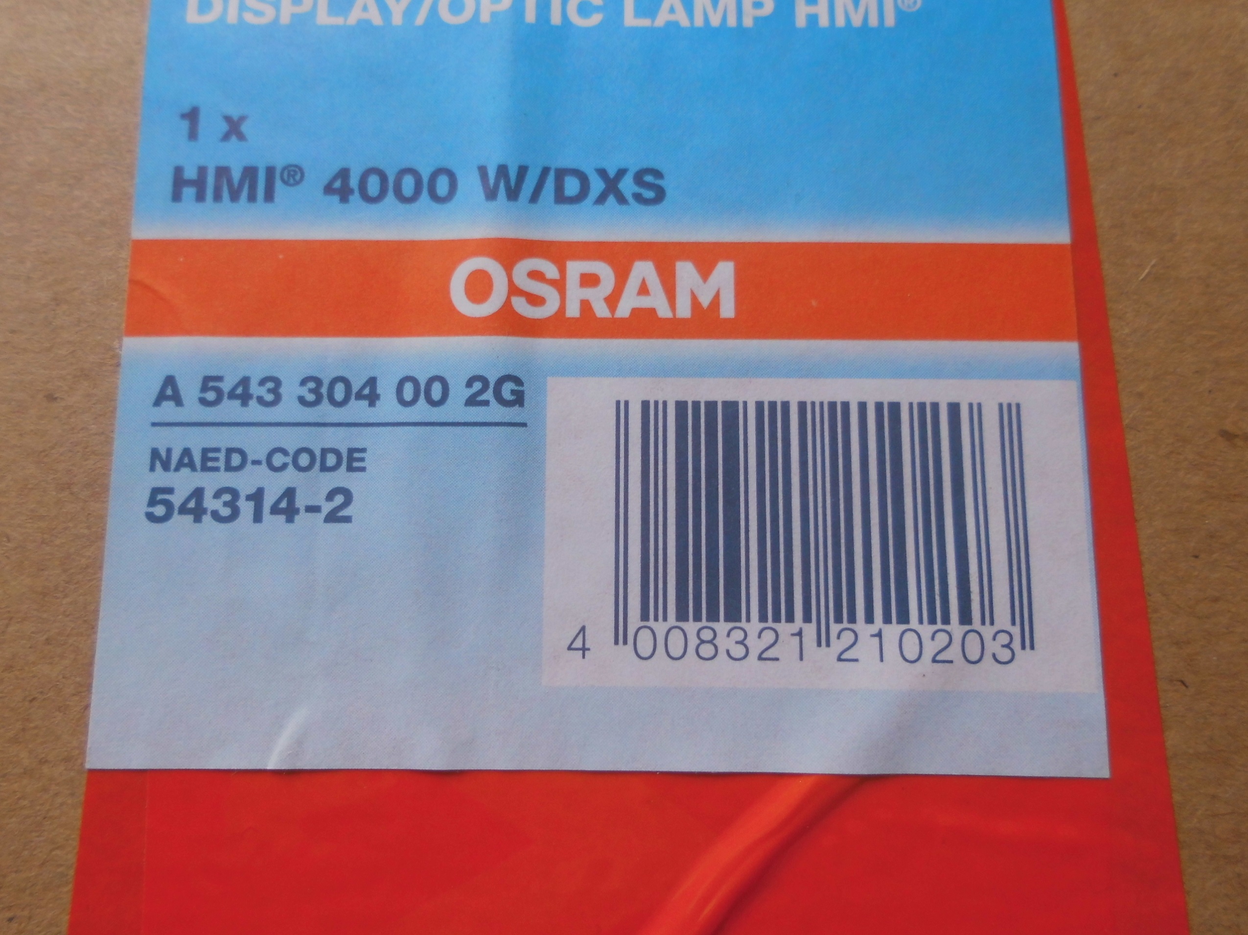 欧司朗OSRAM     HMI 4000W SEXS