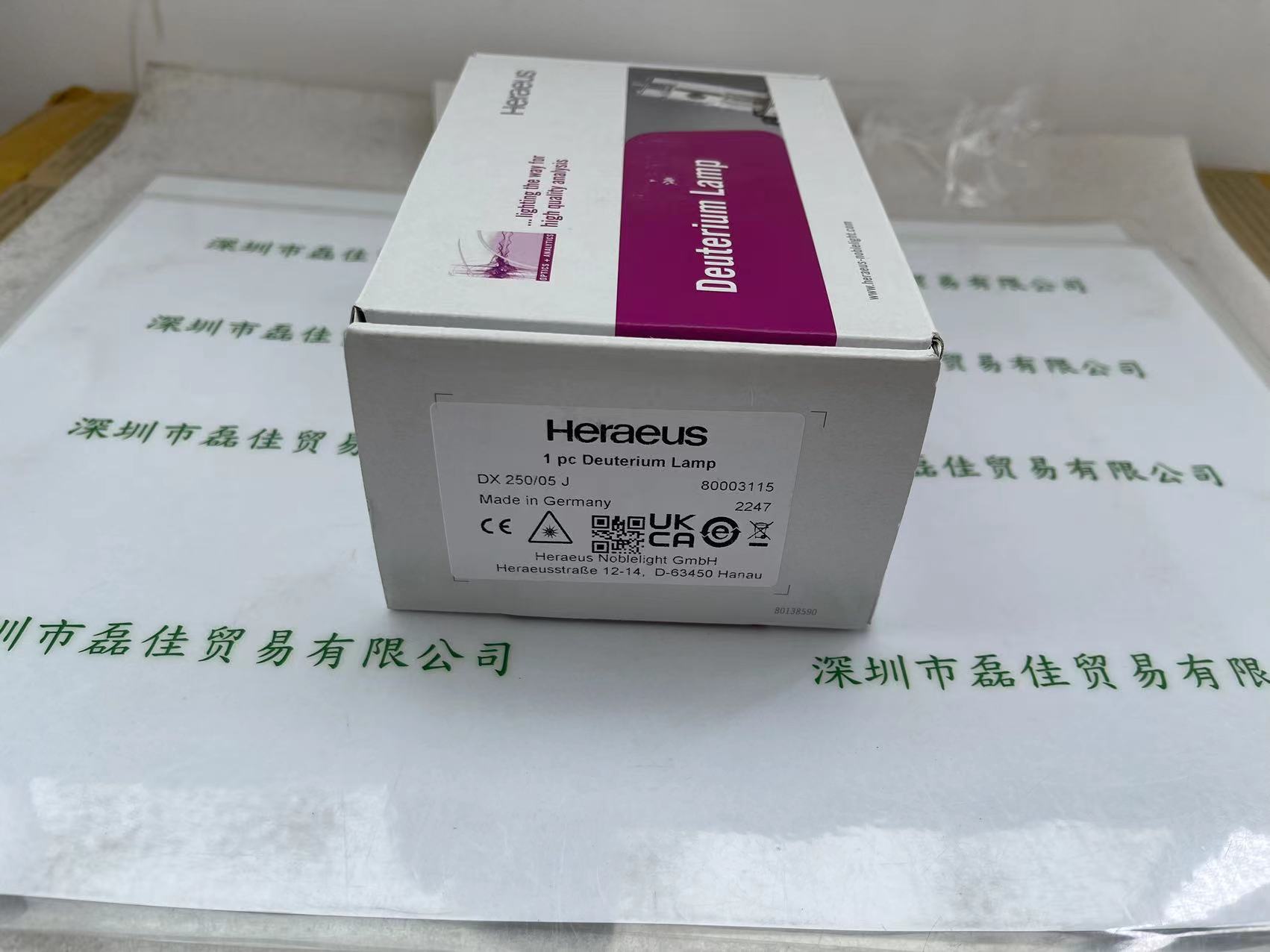 贺利氏Heraeus   DX 25005 J   80003115  氘灯