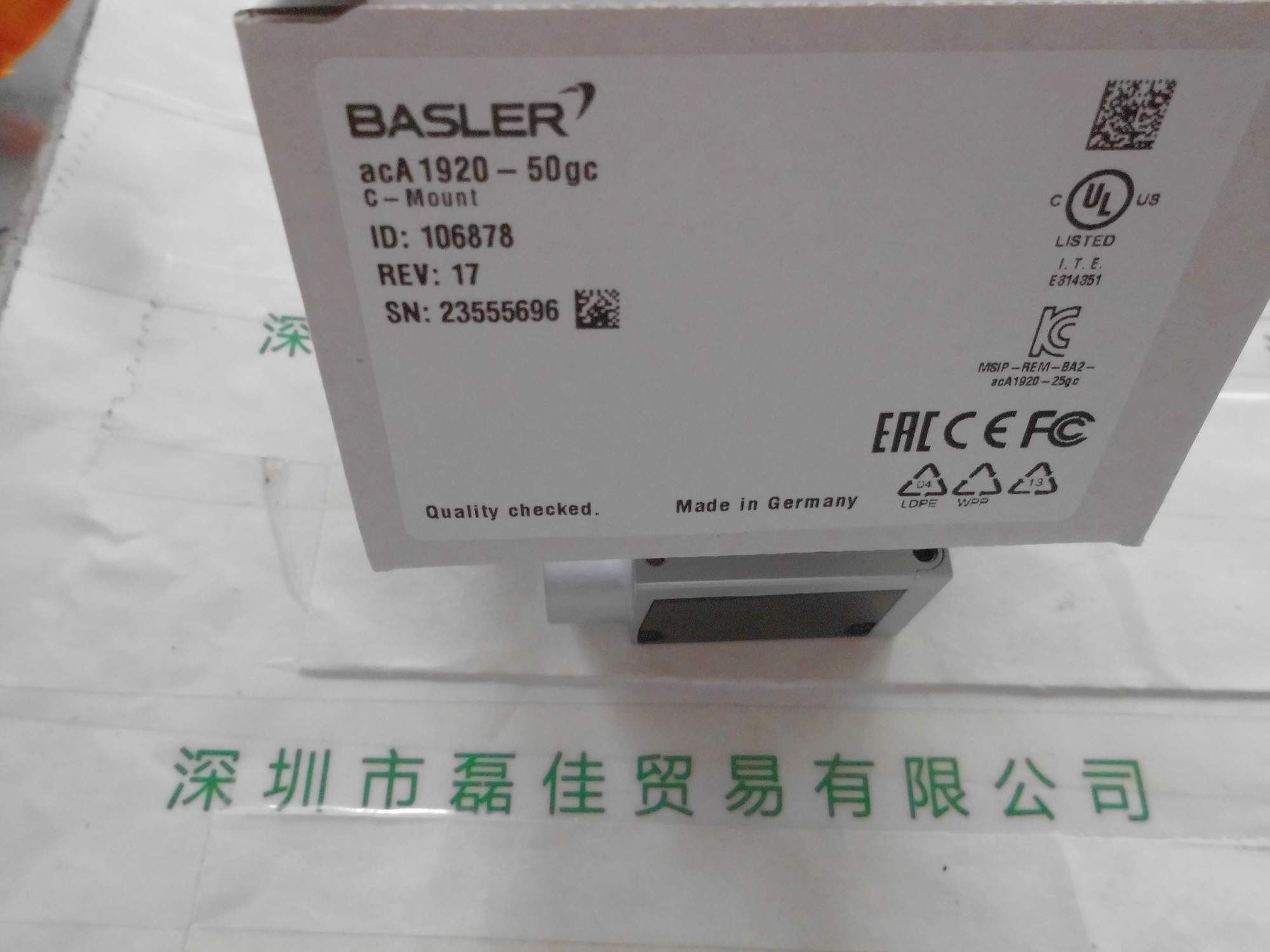巴斯勒BASLER   acA1920-50gc   相机