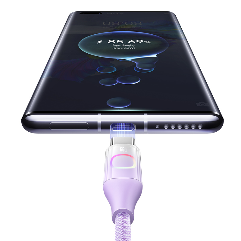 Type-C 6A全兼容七彩灯快充渐变数据线 星脉系列