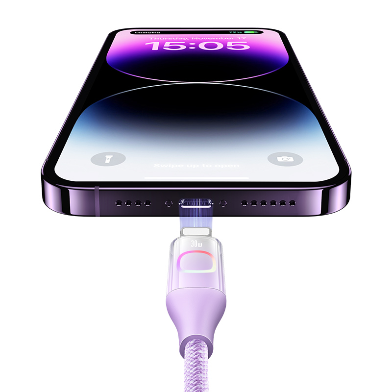 Type-C To Lightning PD30W七彩灯快充渐变数据线 星脉系列