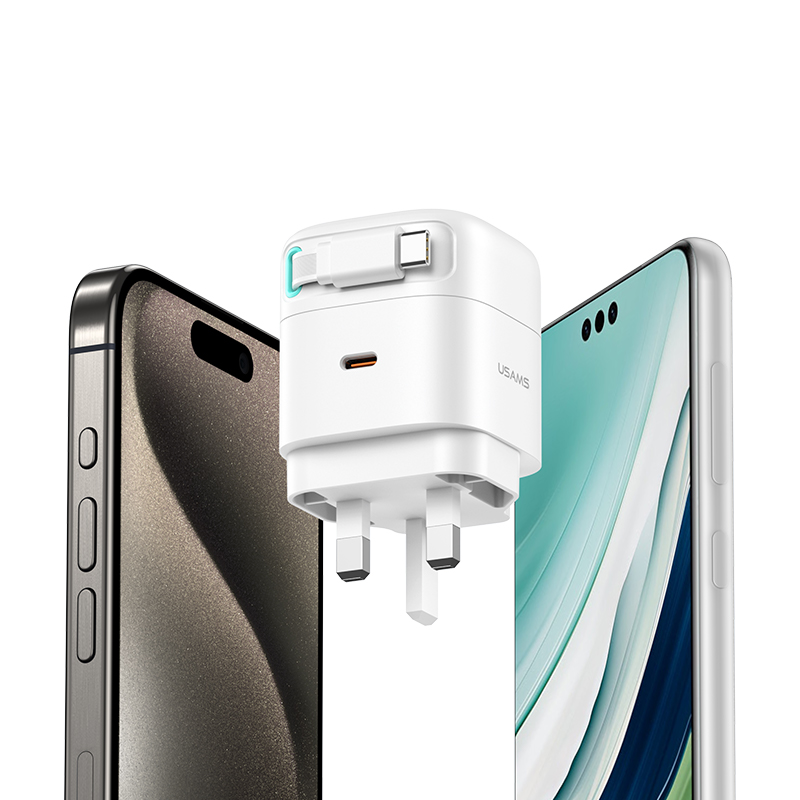 PD35W氮化镓多功能双输出Type-C磁吸收纳线充电器 星魔方系列 英规