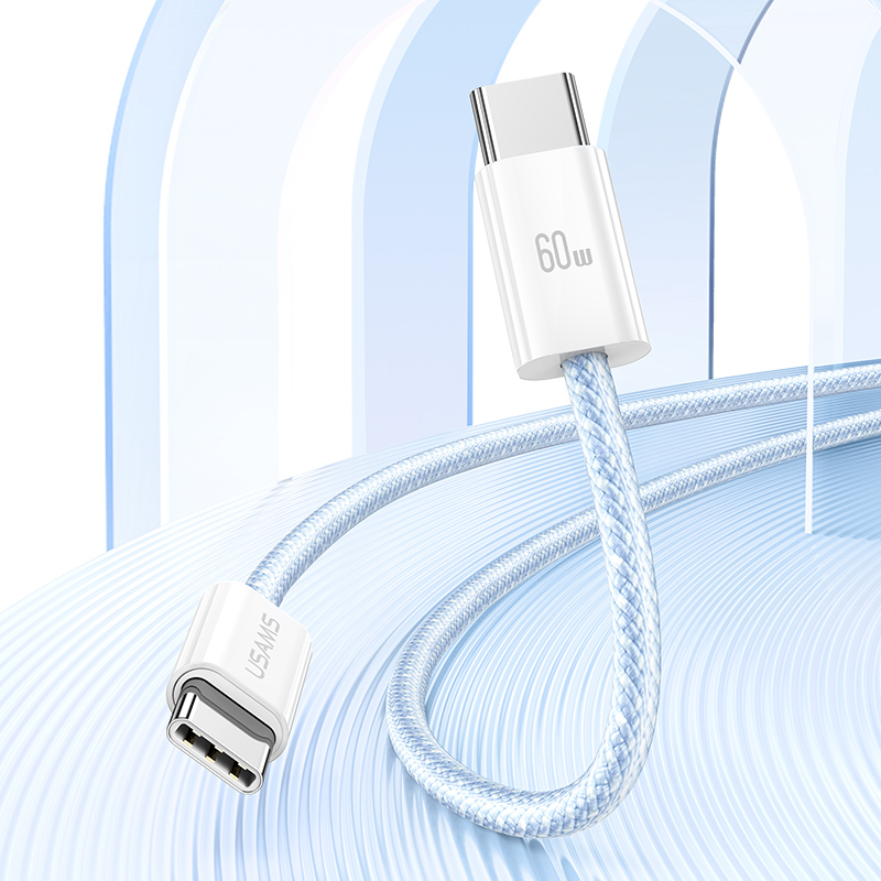 U86 PD60W Type-C To Type-C Rainbow Braided Fast Charging Cable