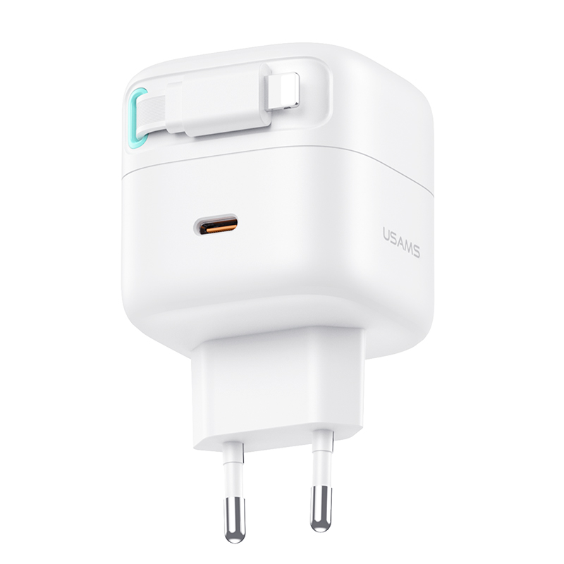 PD35W氮化镓多功能双输出Lightning磁吸收纳线充电器 星魔方系列 欧规