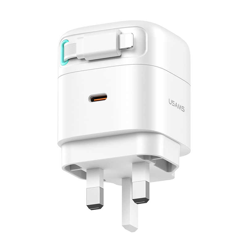 PD35W氮化镓多功能双输出Lightning磁吸收纳线充电器 星魔方系列 英规