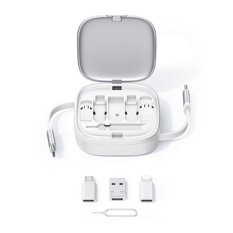 U87 60W USB转Type-C To Type-C转Lightning+Micro多功能伸缩线收纳盒