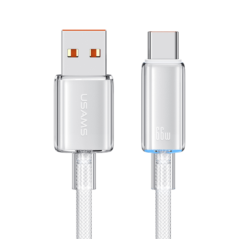 Type-C 6A Fast Charging Transparent Data Cable With Light--Cloud Series