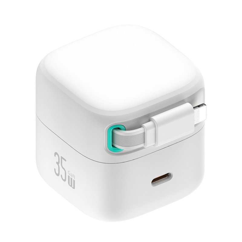 PD35W Dual Output GaN Fast Charger With Lightning Magnetic Retractable Cable Module  (CN)-- XMF series