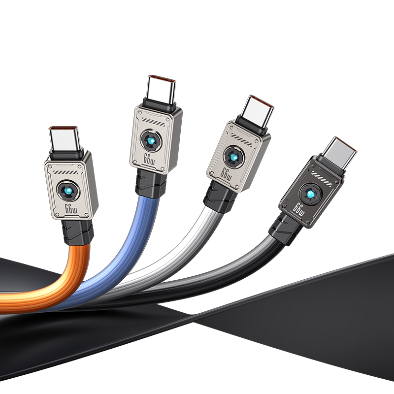 机甲系列66W锌合金带灯快充数据线Type-C 1.2m