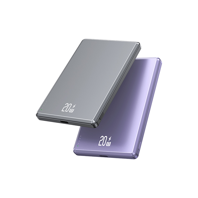 PD20W超薄磁吸无线充铝合金快充移动电源 5000mAh