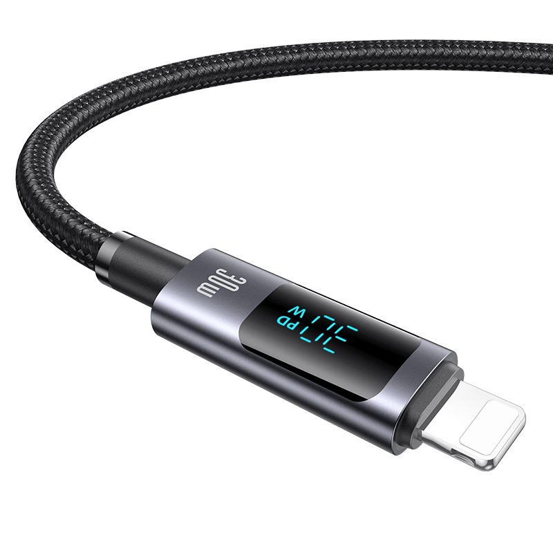 速风系列 Type-C To Lightning 30W铝合金功率数显快充数据线 1.2m