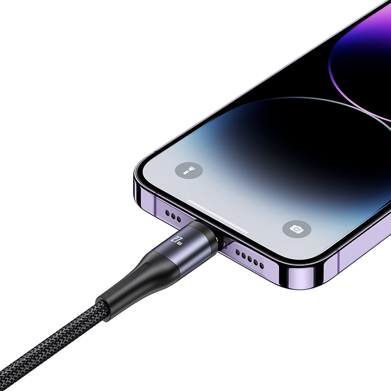 U83一拖三透明数显铝合金PD100W快充数据线