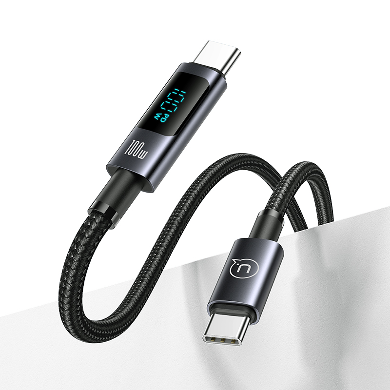 Type-C To Type-C 100W Aluminum Alloy Digital Display Fast Charging & Data Cable
