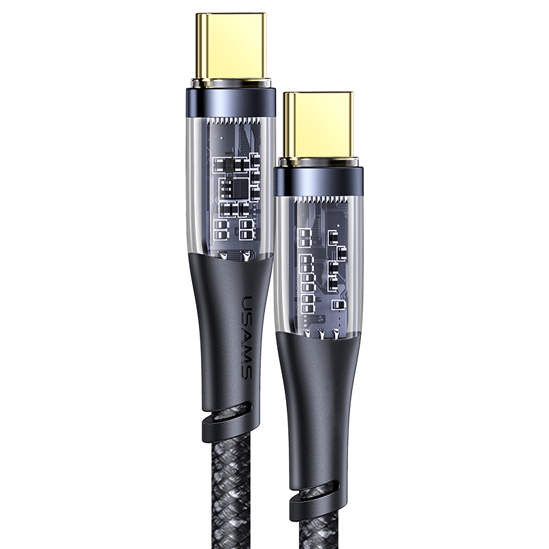 Type-C To Type-C PD 100W Aluminum alloy Transparent Data Cable --Icy Series