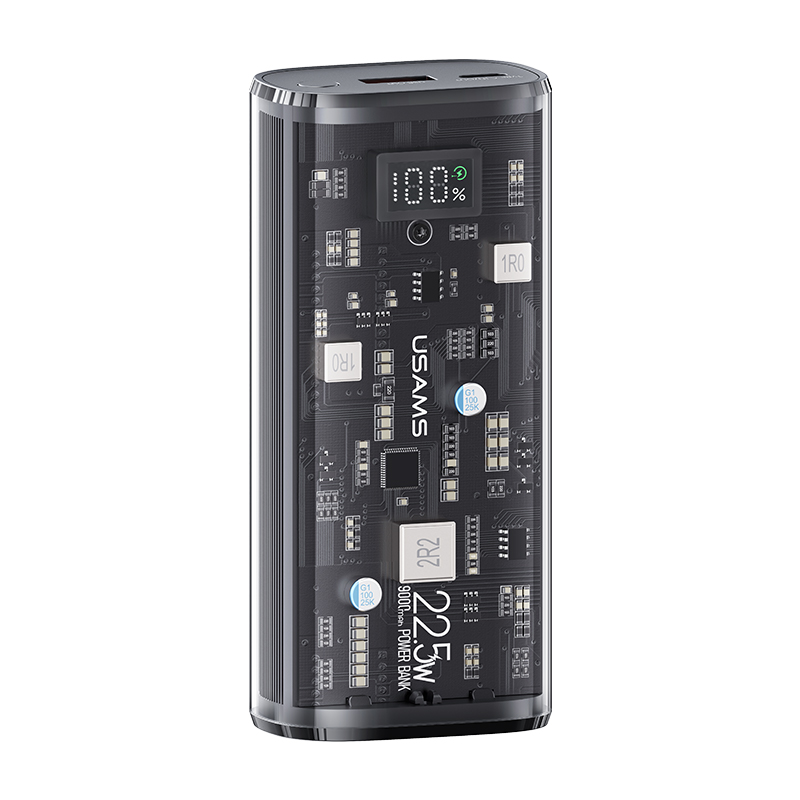 PD20W+QC3.0 Dual-port Transparent Digital Display Fast Charging Power Bank -- BJ Series