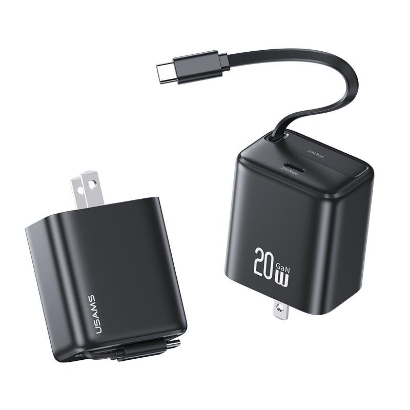 20W Charger With Type-C Retractable Cable - YC Series (US)