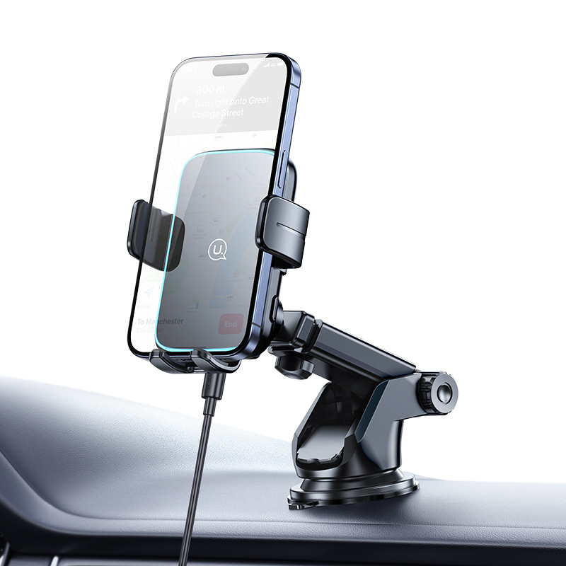 Wireless Charging Car Phone Holder With Suction Cup
