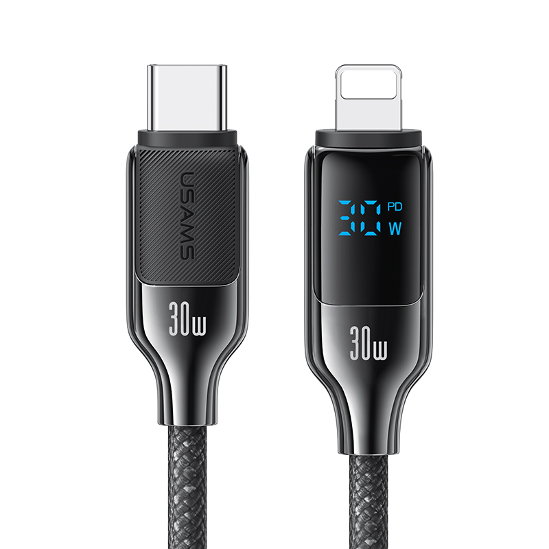 30W Digital Display Zinc Alloy Fast Charging Data Cable Type-C To Lightning -HX Series