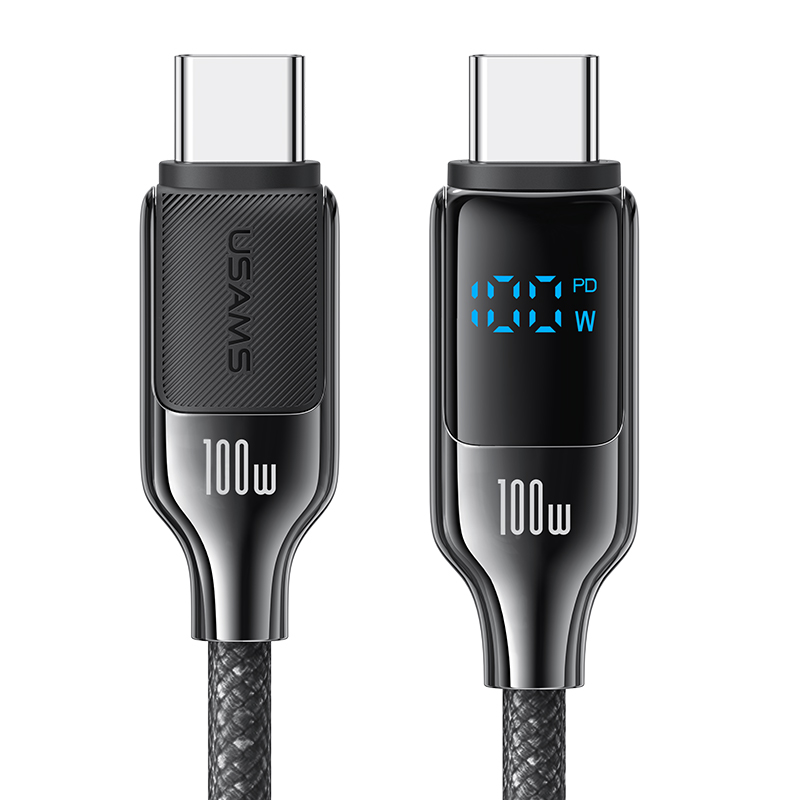 100W Digital Display Zinc Alloy Fast Charging Data Cable Type-C To Type-C - HX Series