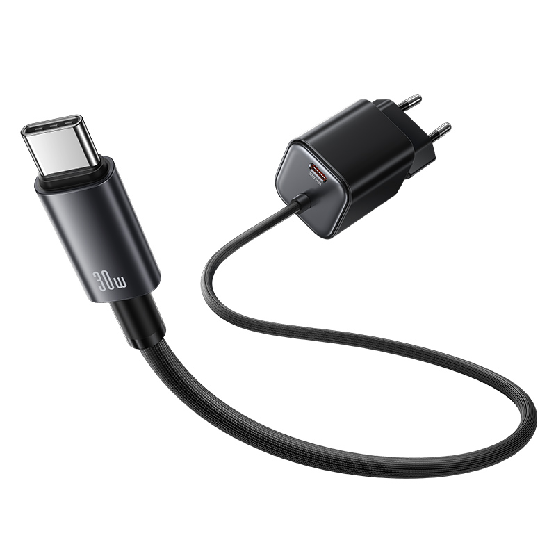 CC264 30W GaN Mini Dual-port Fast Charger With Cable (EU) - JC Series