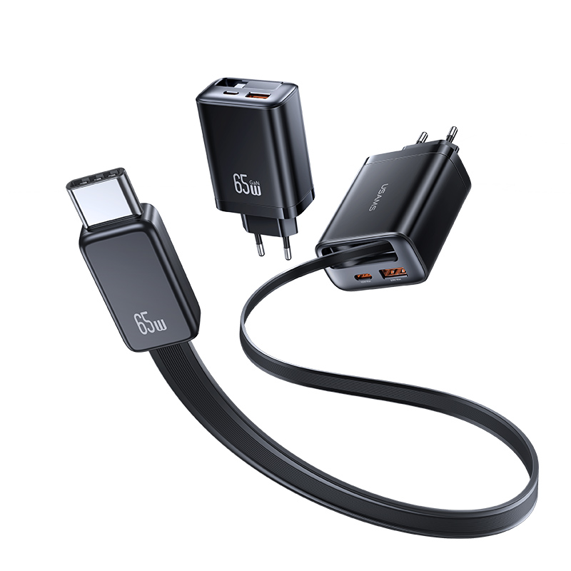65W Fast Charger With Retractable Type-C Cable (EU) - Xiang Series