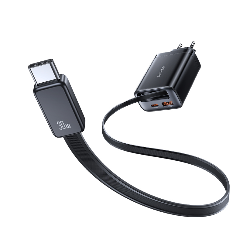 30W Fast Charger With Retractable Type-C Cable (EU) - Xiang Series
