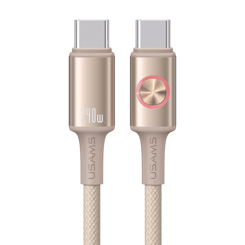 SJ751 240W Aluminum Alloy Data Cable With Colorful Light Type-C To Type-C - Huan Series