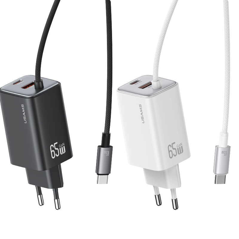 CC266 65W GaN ACC 3 Ports Fast Charger With Cable (EU) -JC series