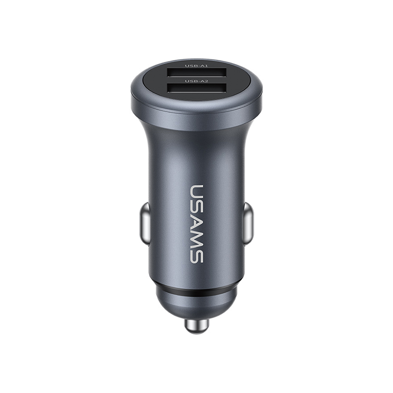 CC320 2.4A Dual USB Ports Aluminum Alloy Car Charger