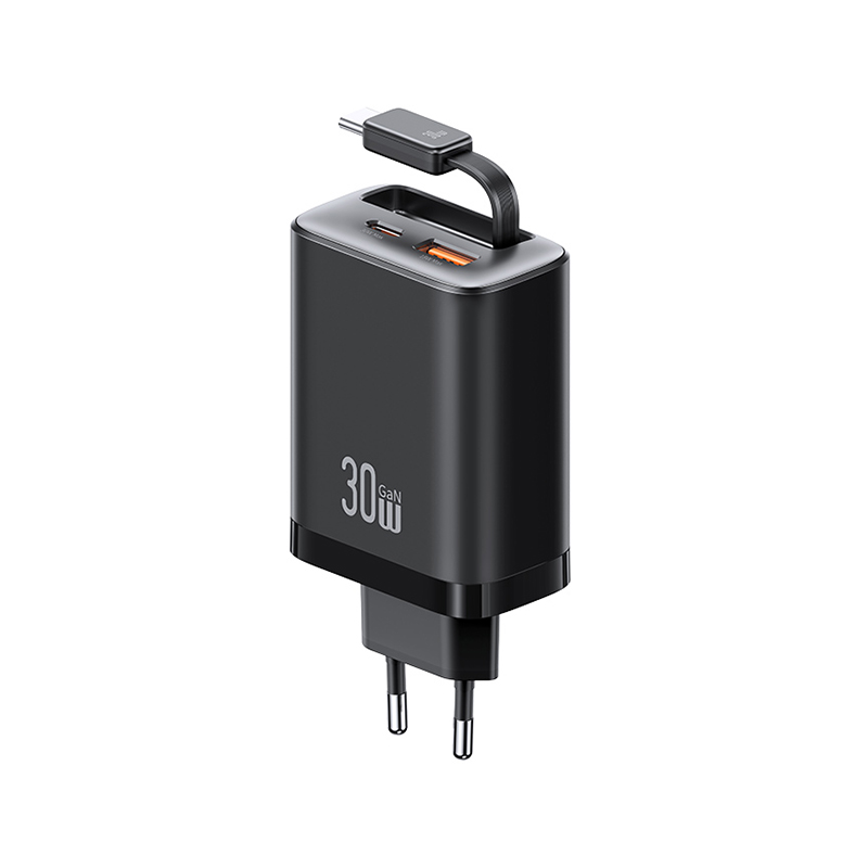 30W Fast Charger With Retractable Type-C Cable (EU) - Xiang Series
