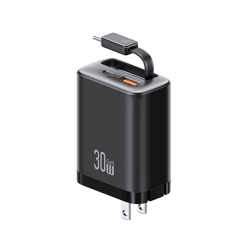 30W Fast Charger With Retractable Type-C Cable (US) - Xiang Series