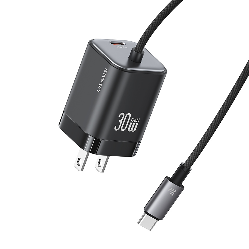 CC271 30W GaN Mini Dual-port Fast Charger With Cable (US) - JC Series