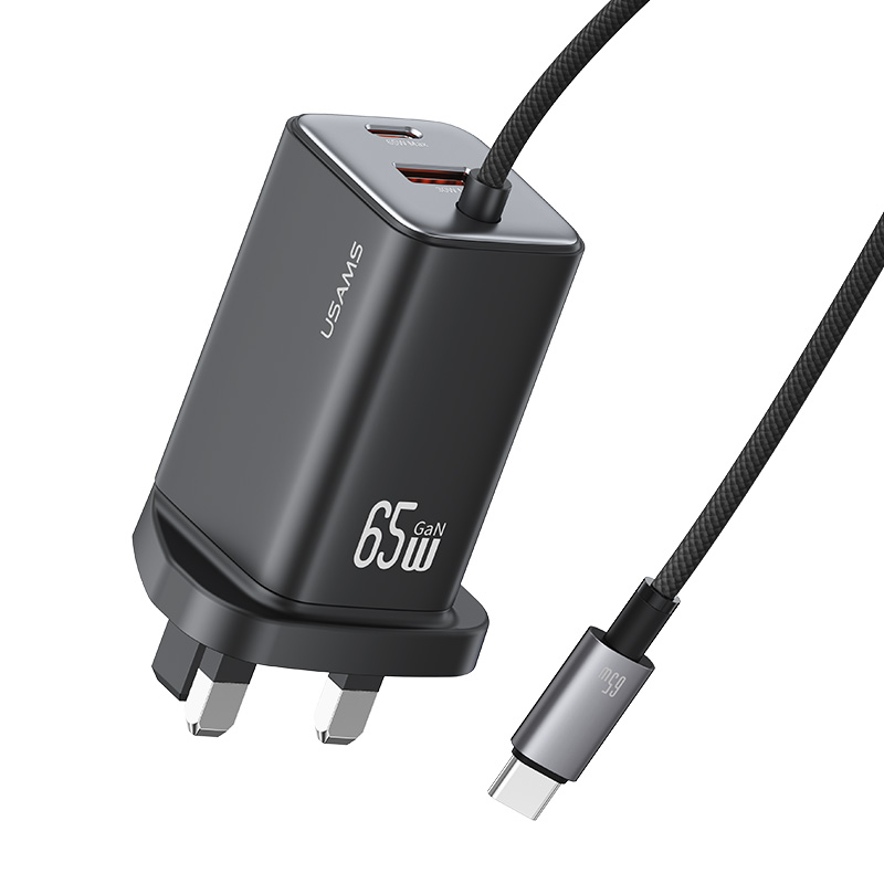 CC280 65W GaN ACC 3 Ports Fast Charger With Cable (UK) -JC series
