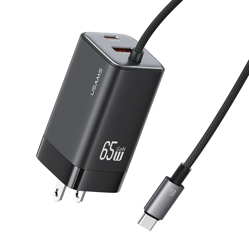 CC273 65W GaN ACC 3 Ports Fast Charger With Cable (US) -JC series