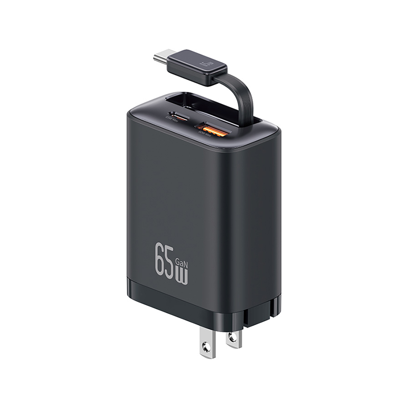 65W Fast Charger With Retractable Type-C Cable (US) - Xiang Series