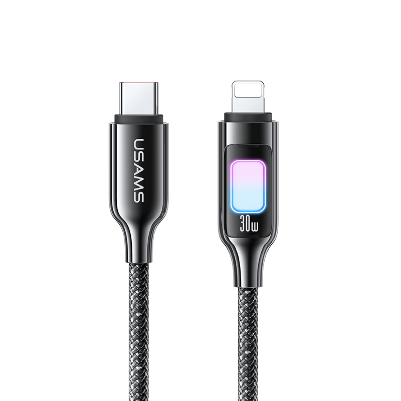 30W Zinc Alloy Data Cable With Colorful Light Type-C To Lightning - TC Series