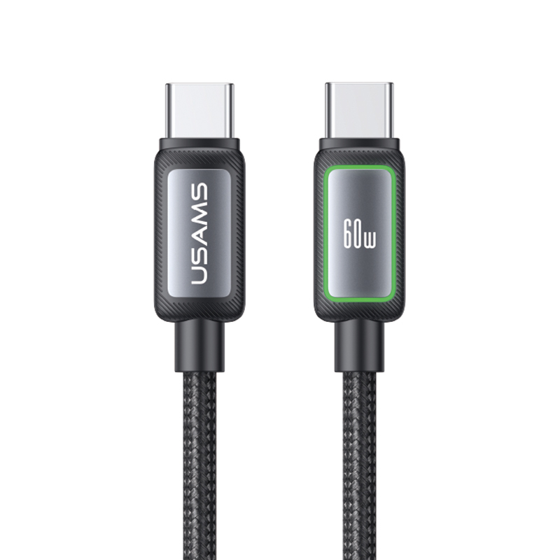 SJ815 U110 60W Al-Alloy Type-C to Type-C RGB Fast Charging & Data Cable