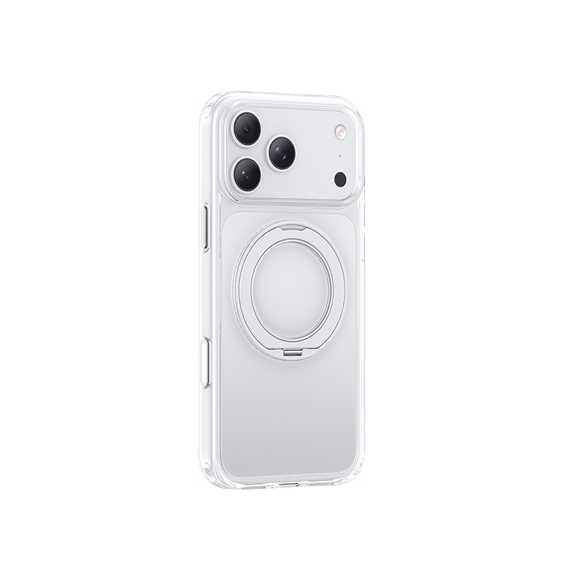 BH974 BH975 Clear Phone Case with Rotating Stand for iPhone 18 Pro - Crystal Series