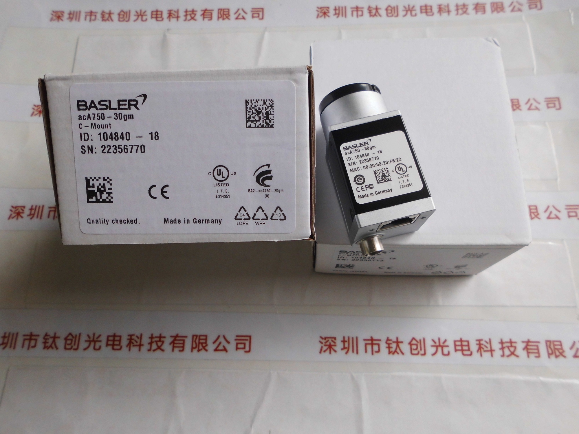 BASLER巴斯勒 工业相机 acA750-30GM