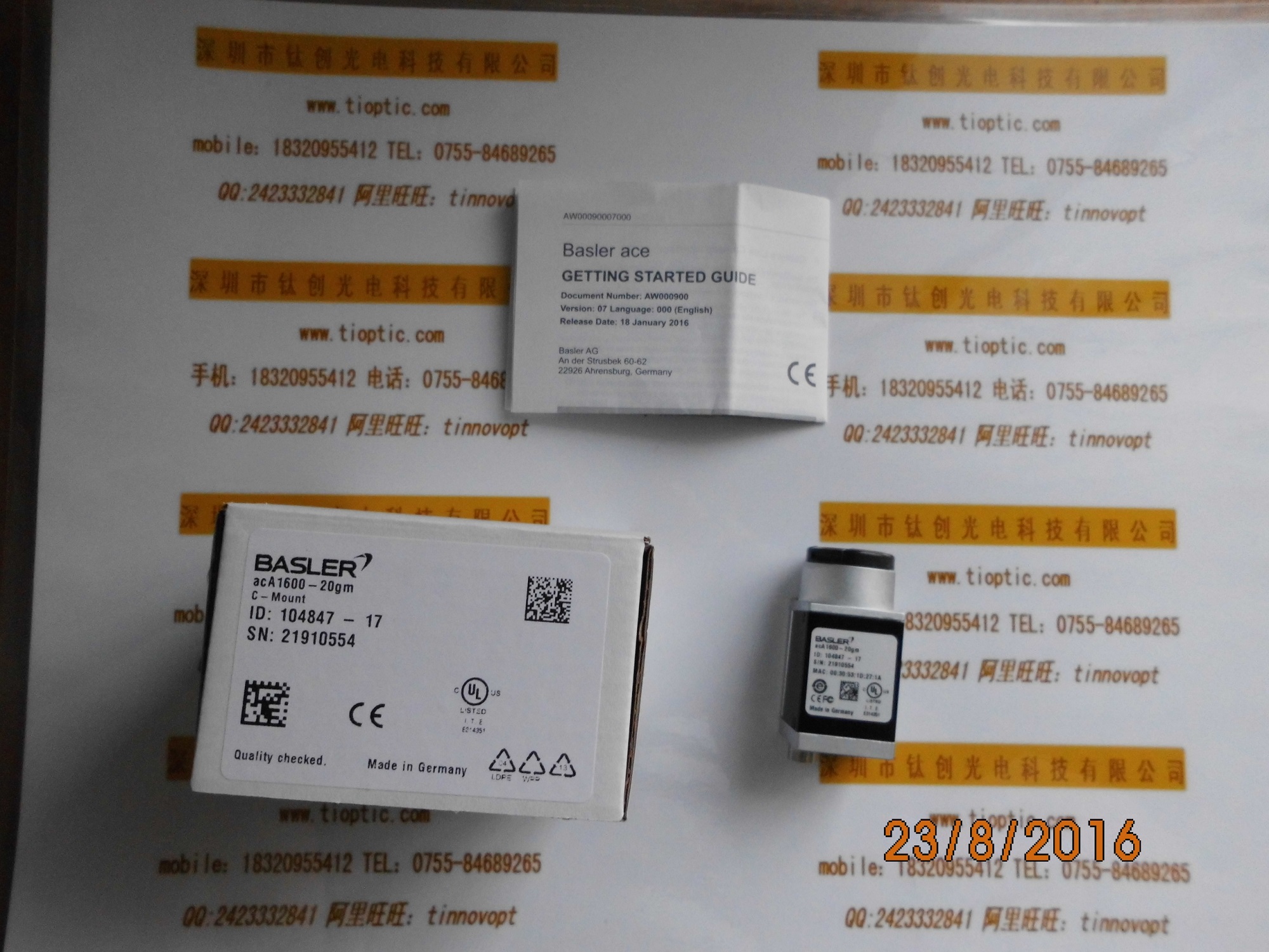 BASLER巴斯勒  工业相机 acA1600-20gm