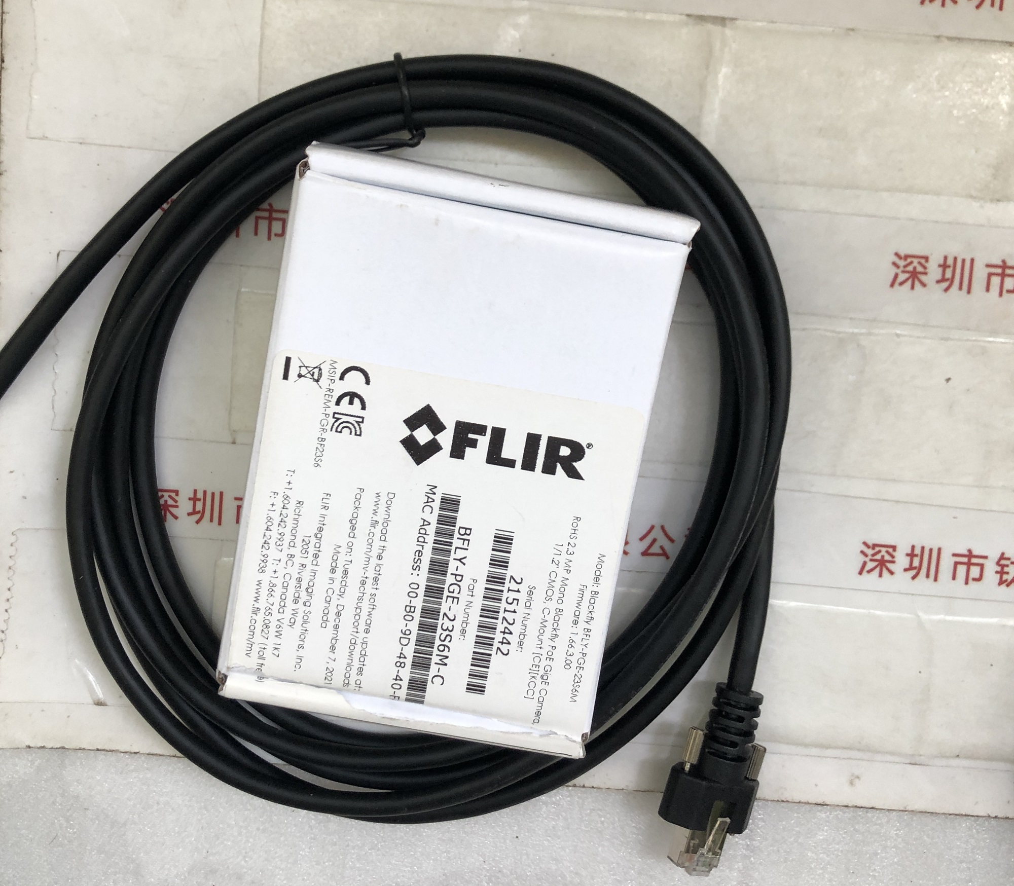 FLIR 灰点工业相机  BFLY-PGE-23S6M-C 含线