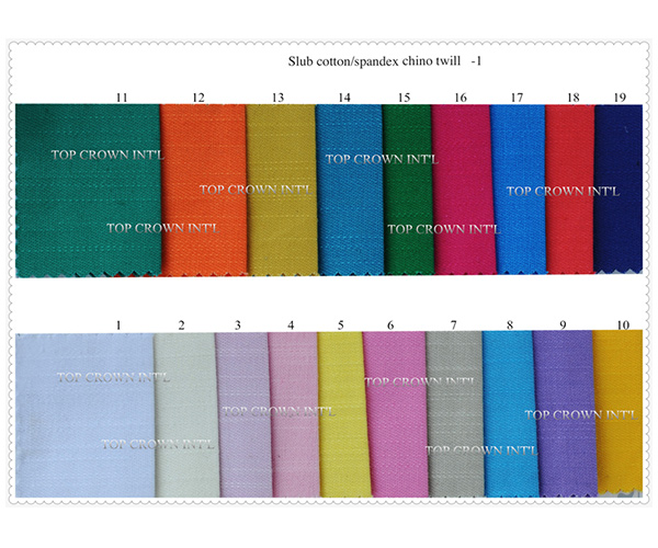 Slub cotton-spandex chino twill