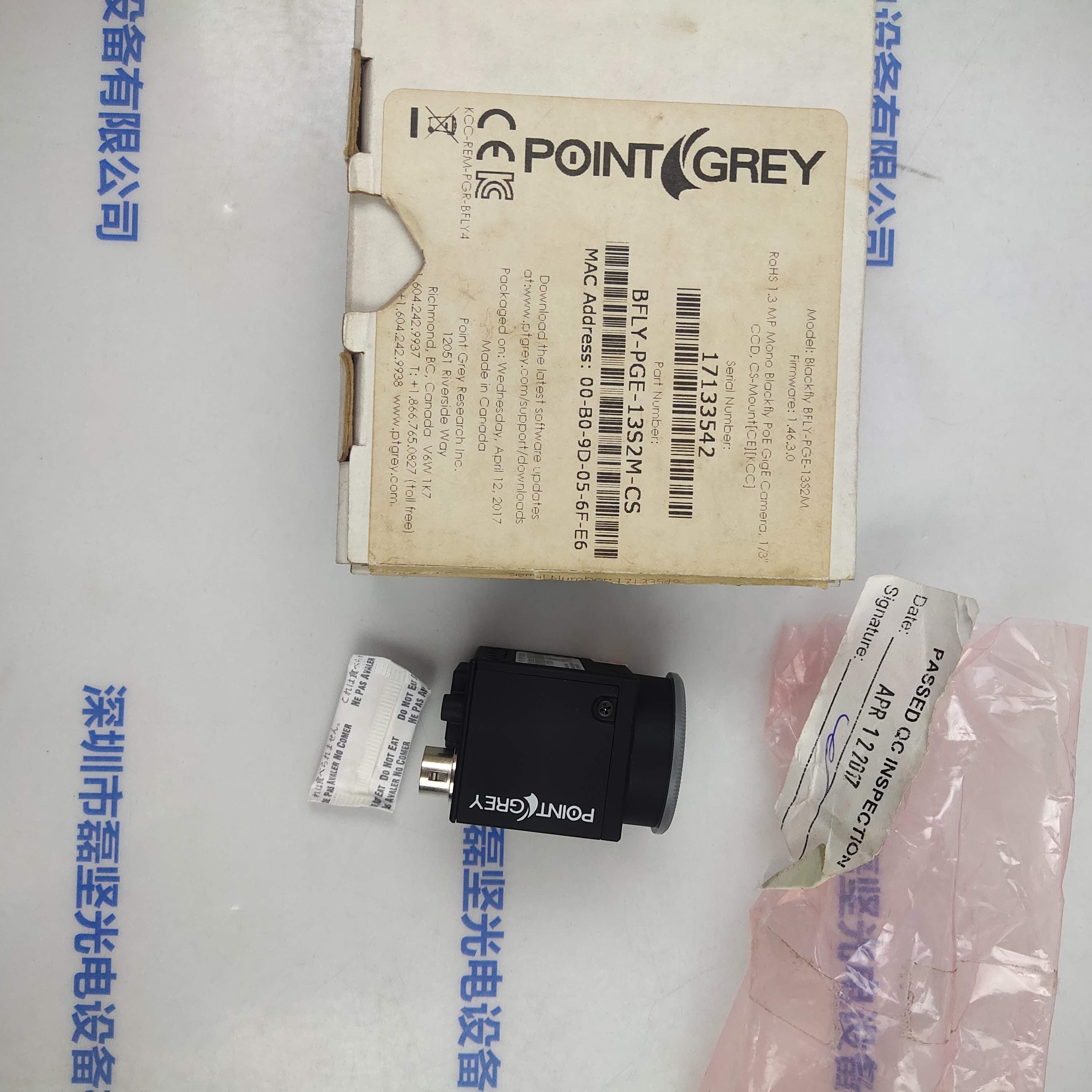Point Grey灰点 BFLY-PGE-13S2M-CS 工业相机