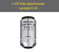 NIKON尼康 CFI Plan Apochromat Lambda D 2X 物镜